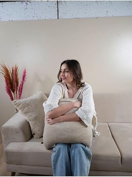 Formeya Çift Tarafı Wellsoft Kumaş 2'Li 44X44 Cm Hediyelik Dekoratif Pelüş Kırlent Kılıfı Yastık Kılıfı Bej