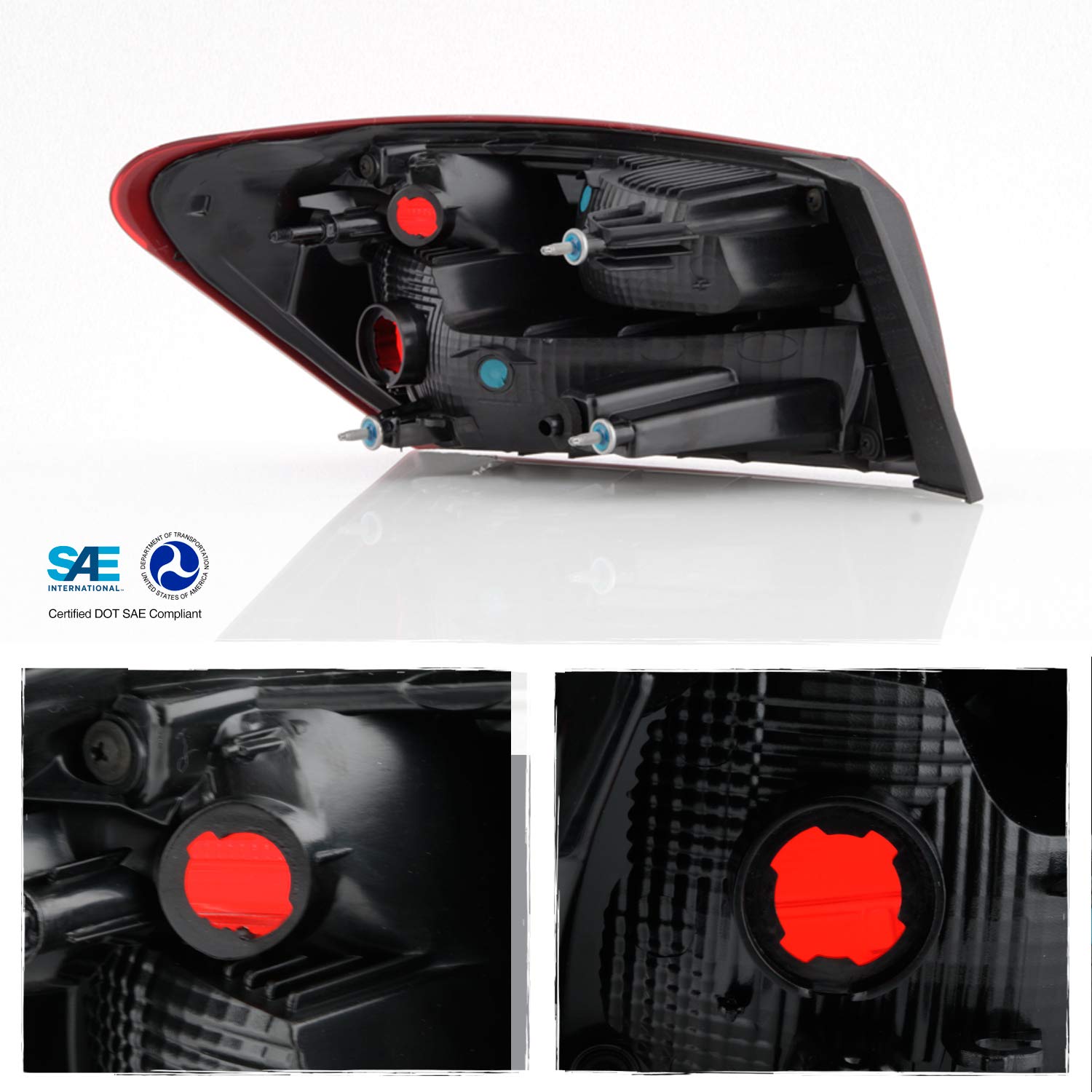 AKKON - Fits 2016-2022 Chevy Malibu [Non-LED Type] Tail Lamp Brake Light Outer Passenger Right Side RH