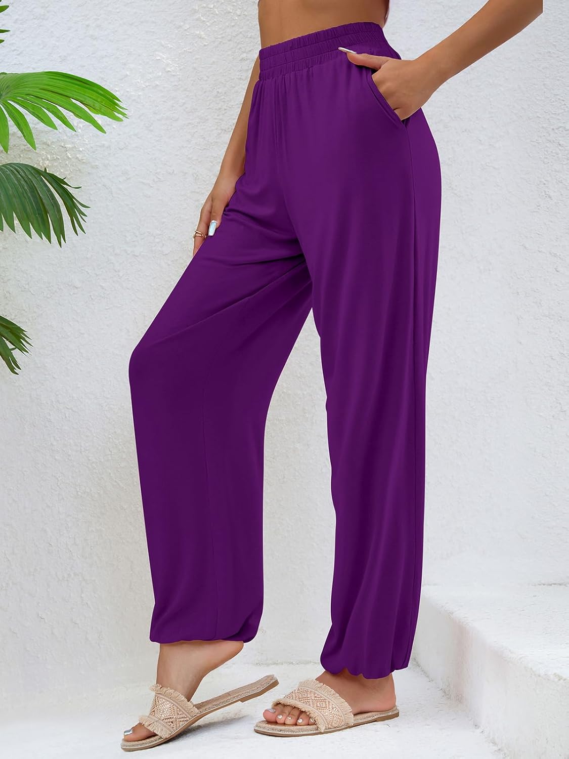 QIANXIZHAN Women's Joggers Sweatpants Pants, Lounge Workout Yoga Boho Clothes with Pockets - Image 6