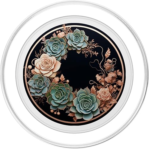 Miniatura 8 de PopSockets PopGrip estándar con diseño Glam de Echeveria Suculentas Rosa Rosa