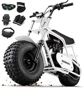HOVER HEART Mini Dirt Bike,105cc 4-Stroke Gas Powered Mini Bike for Teens Adults,Off-Road Trail Bike with 1.4L Fuel Tank,Up to 30MPH,Rear Disc Brake,168-7 Low-Pressure Tires,90% Assembled