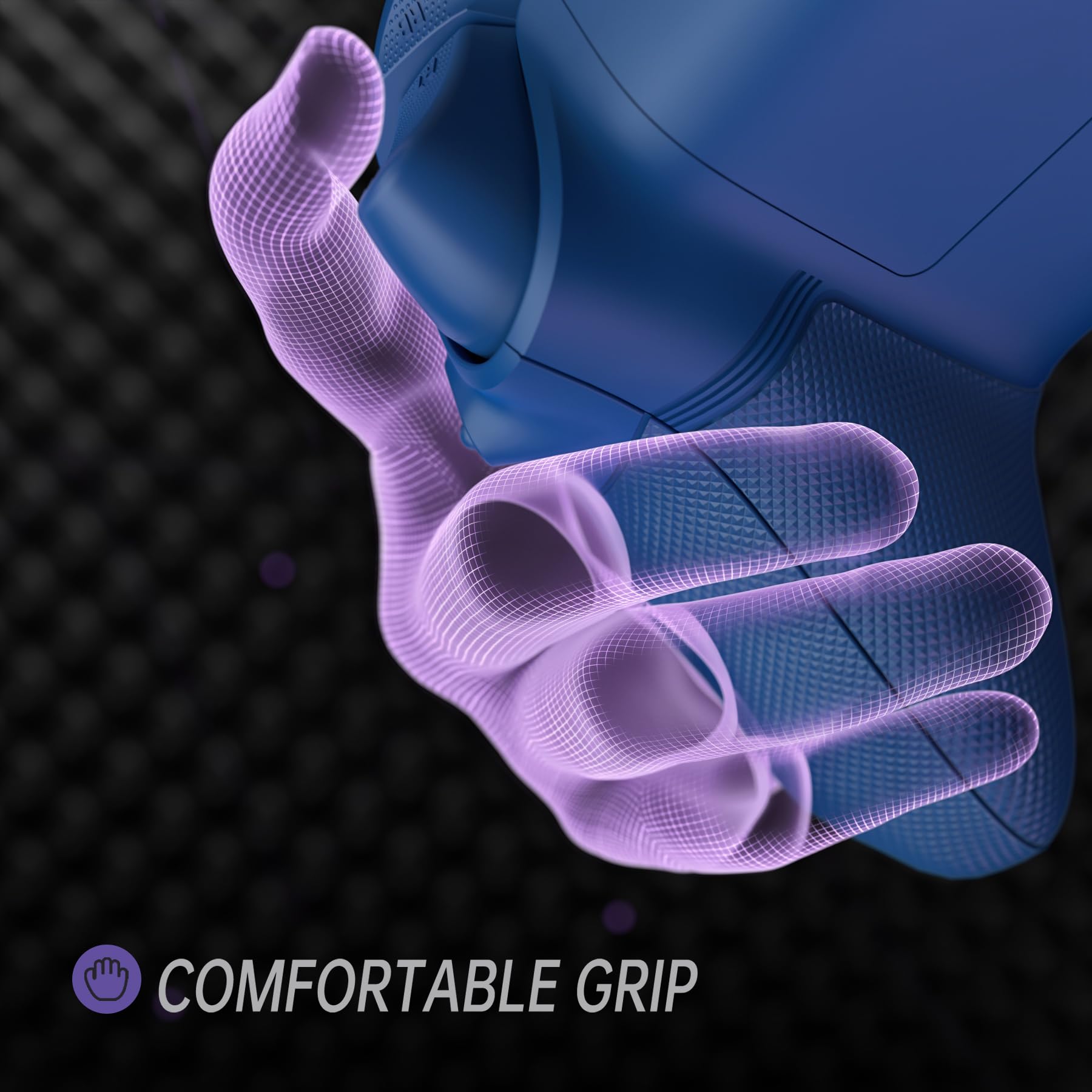 eXtremeRate pour Xbox Series X/S Coque Manette avec Bouton Complète & Coque Grip Antidérapant en Caoutchoutée & Gâchette,ASR Version Plaque Avant & Arrière pour Xbox Core Controller,Bleu