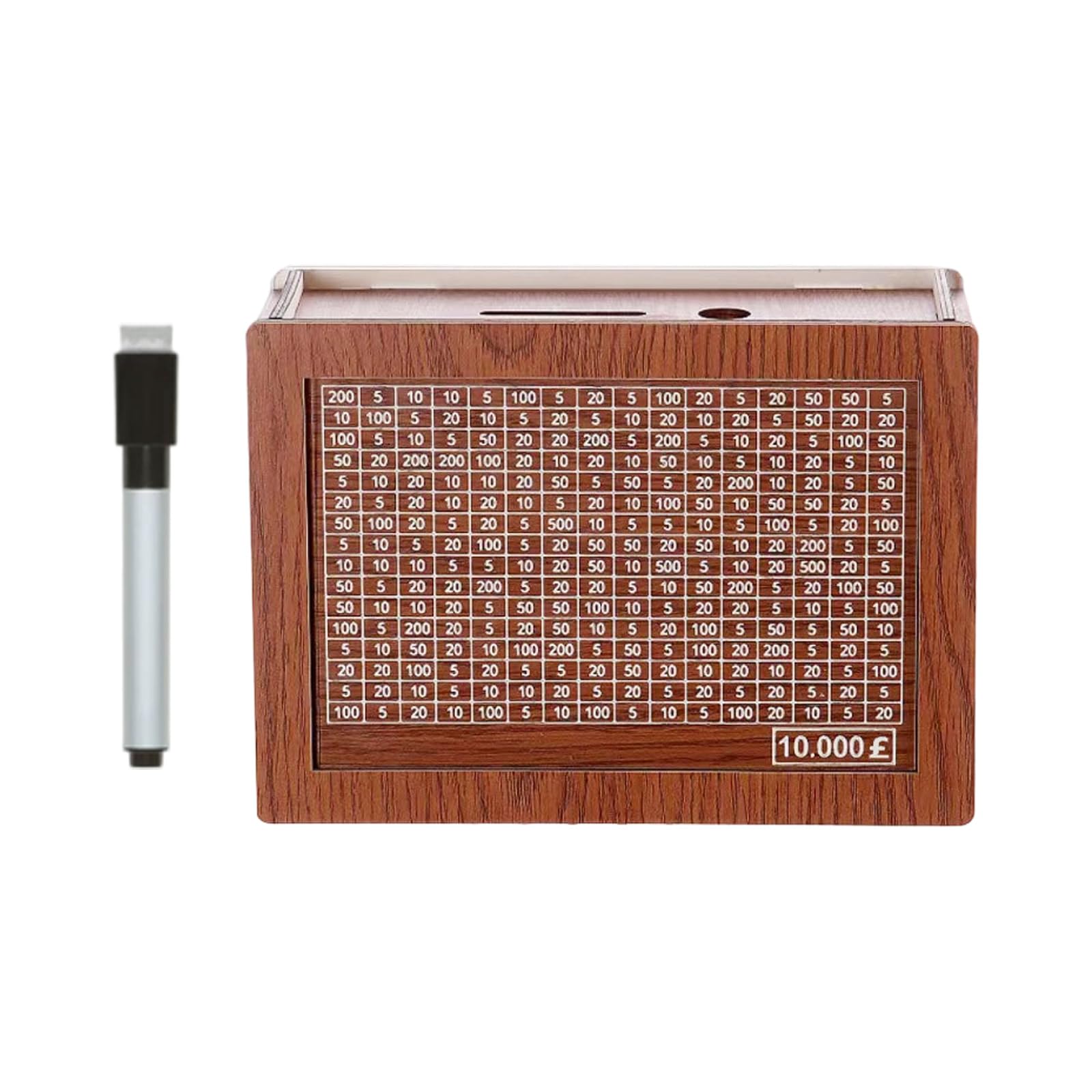 Stylish Wood Money Storage Box Including British Pound Calculation Design for Home Decoration Desktop Ornament Wooden Money Box with Counter