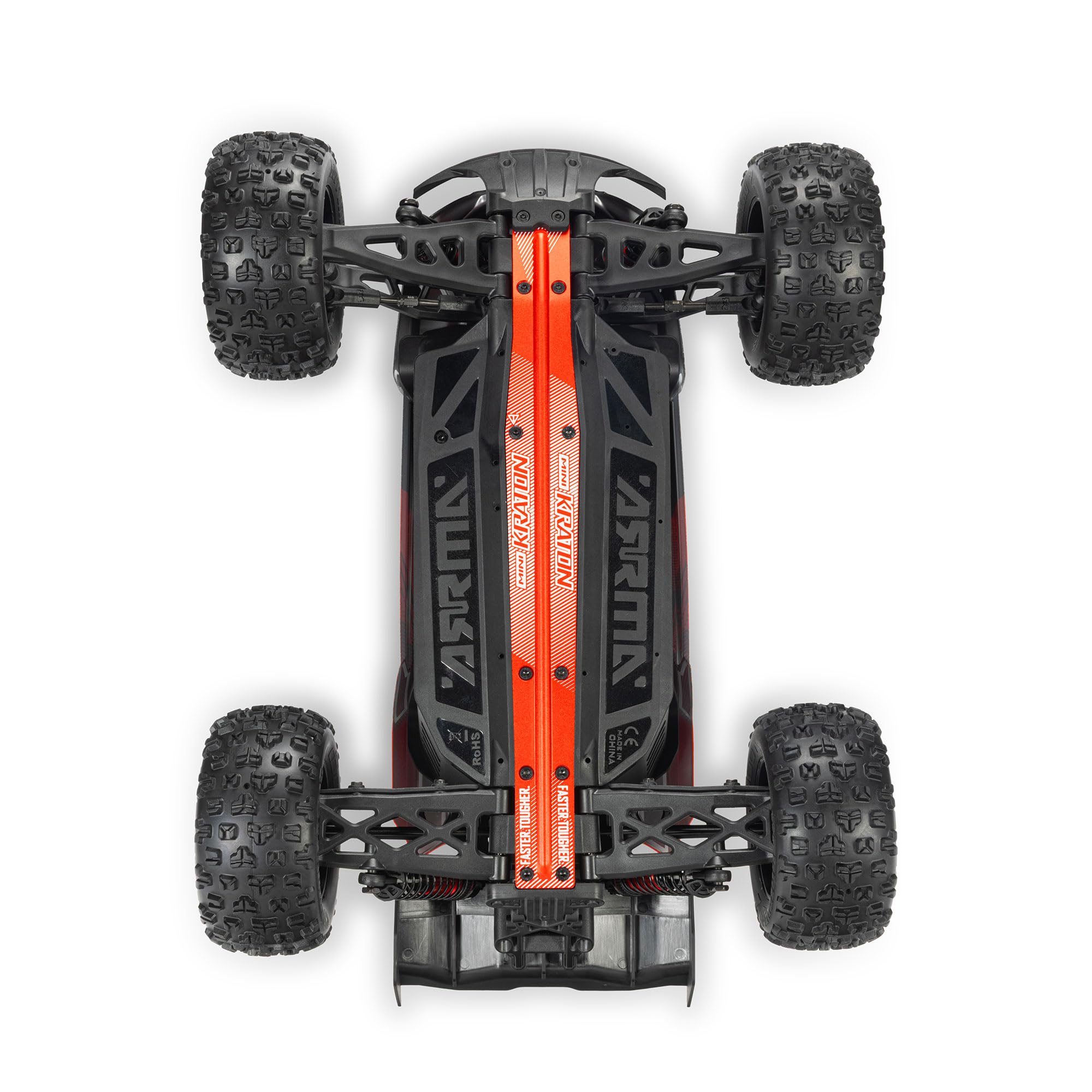 ARRMA Camion de Vitesse sans balais Kraton 3S DSC 4 x 4 RTR 1/16, Noir/Rouge, ARA2508T1 | Voiture télécommandée, batterie et chargeur non inclus ARA2508T1