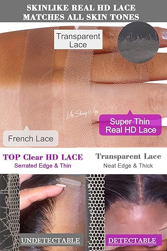 Miniatura 9 de MY SHINY WIGS Cierre de encaje HD similar a la piel, 5 x 5, nudos blanqueados, línea de cabello limpio prearrancada, cabello humano virgen brasileño