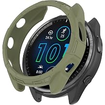 Muovrto Protective Case for Garmin Forerunner 965,TPU Soft Slim Hollow-Out Soft Frame Cover, Shockproof Bumper,Protects Your Watch from Scratches and External Shocks Green