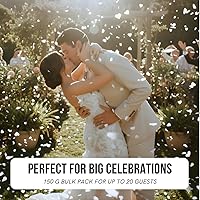 Vista 5 de Papel de arroz soluble en agua, confeti blanco en forma de corazón, 28000 piezas, 5.29 oz de confeti biodegradable, corazones para enviar fuera al