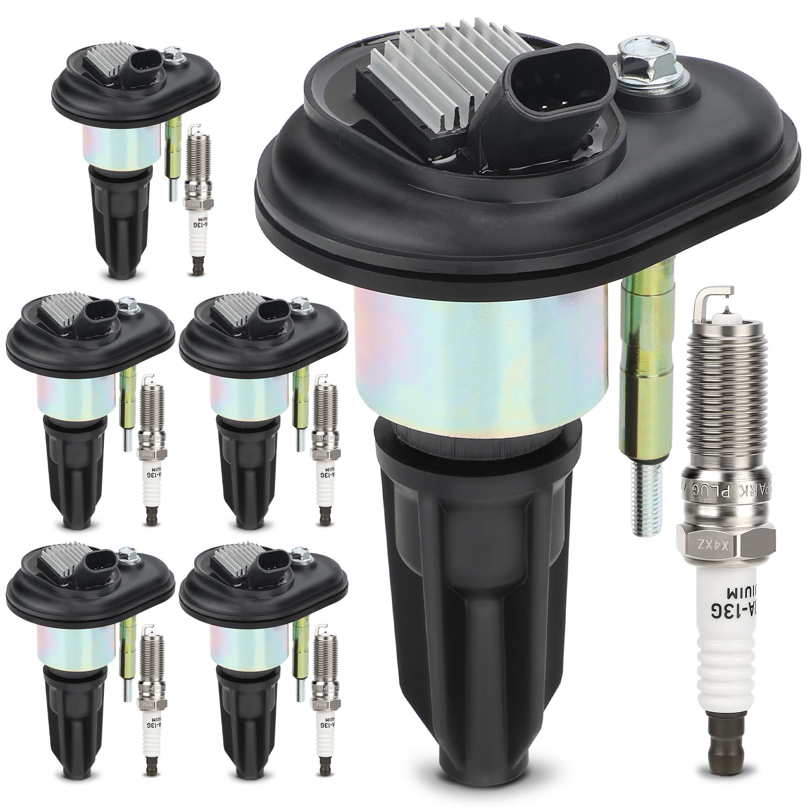 UF303 Ignition Coil &amp; 5019 Double Iridium Spark Plug for Chevy Trailblazer