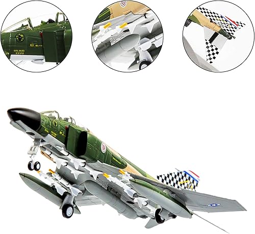 Miniatura 2 de Lose Fun Park 1100 F-4C Turquía Phantom Diecast Modelo Militar Avión Ataque Avión Combatiente Militar Modelo de Avión para Decoración y Regalo