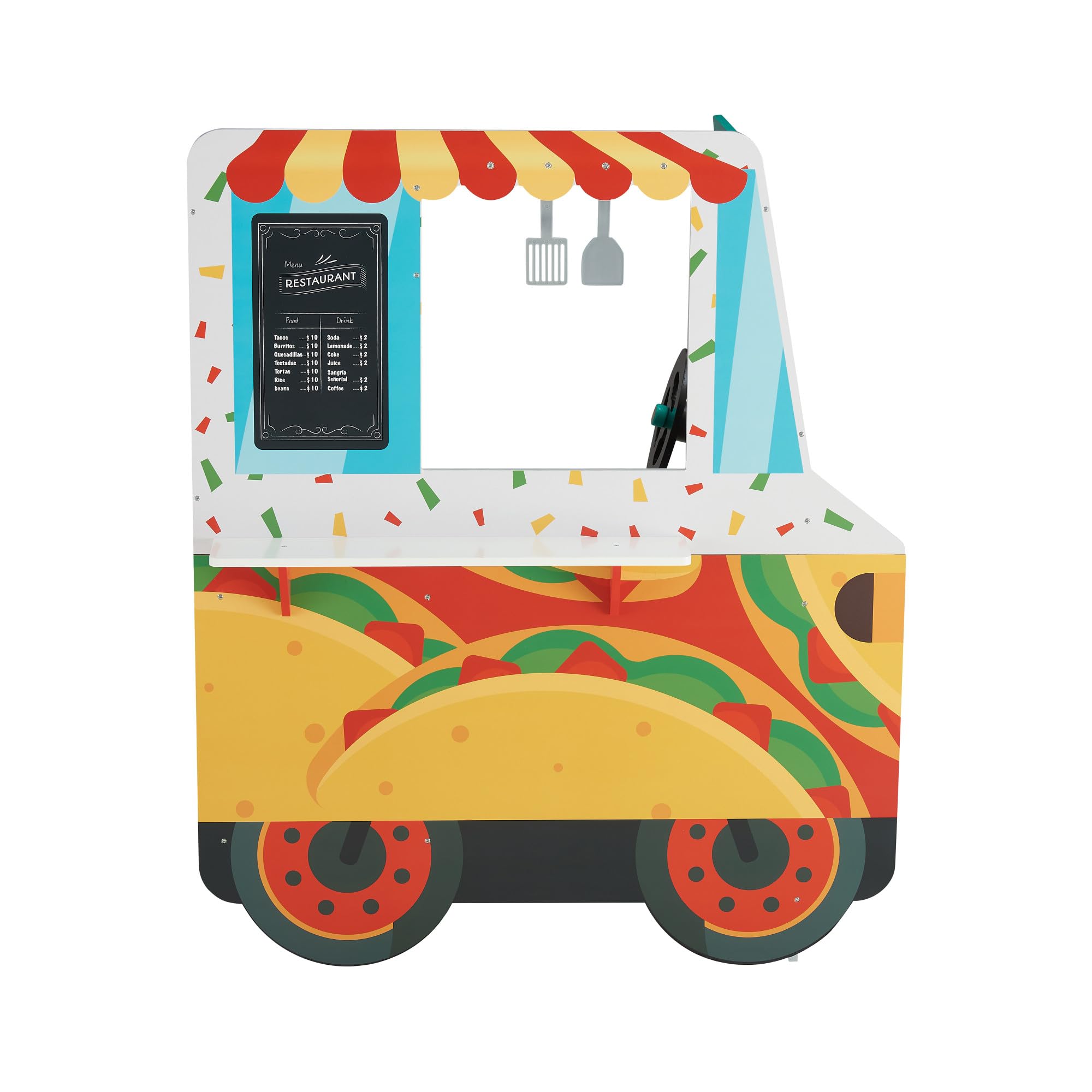 Teamson Kids Food Truck en Bois, Cuisine de Jeu pour Enfants, Camion Taco Ludique | Camion Taco Ludique