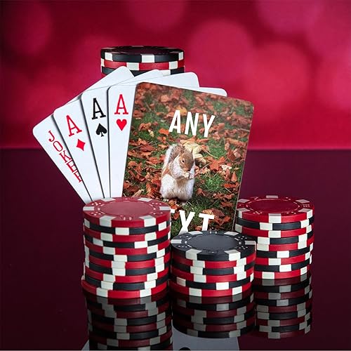 Miniatura 3 de Migedy Baraja de cartas de ardilla, cartas personalizadas, ardilla con nuez, mazos de cartas vintage, cartas personalizadas, regalo de cumpleaños