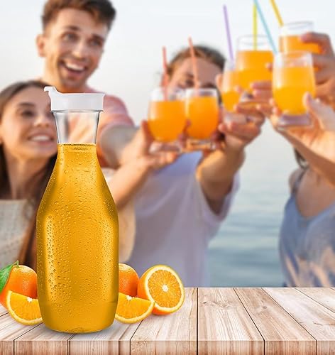 Miniatura 2 de PARTY BARGAINS - Jarra de 50 onzas Paquete de 2 jarras de plástico transparentes con tapa blanca contenedores de agua resistentes de alta calidad