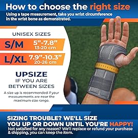 DR. BRACE Adjustable Wrist Brace Night Support for Carpal Tunnel, Doctor Developed, Upgraded with Double Splint & Therapeutic Cushion,Hand Brace for Pain Relief,Injuries,Sprains (S/M Left Hand, Grey)