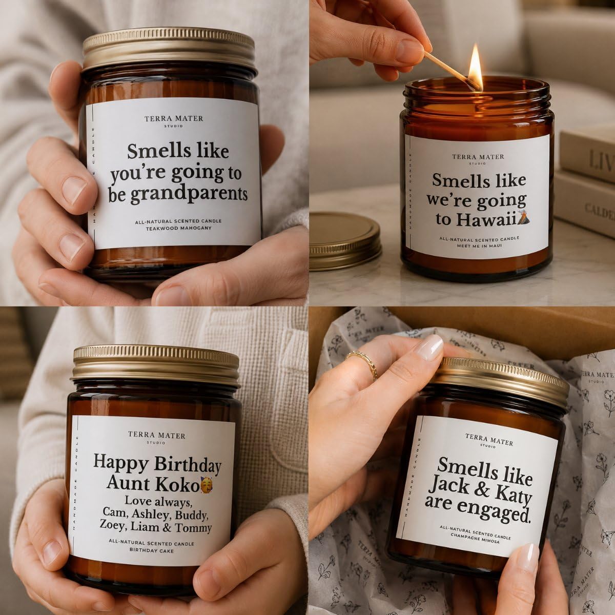 Personalized 'Grateful' Wellness Candle view 2