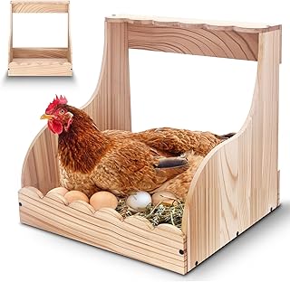 Wood Chicken Laying Eggs Boxes,Single Compartment Hens Nesting Box(13.75" L x 13" W x 14.5" H),Big Duty Laying Nest Box for Duck Birds Poultry, Easy Assembly