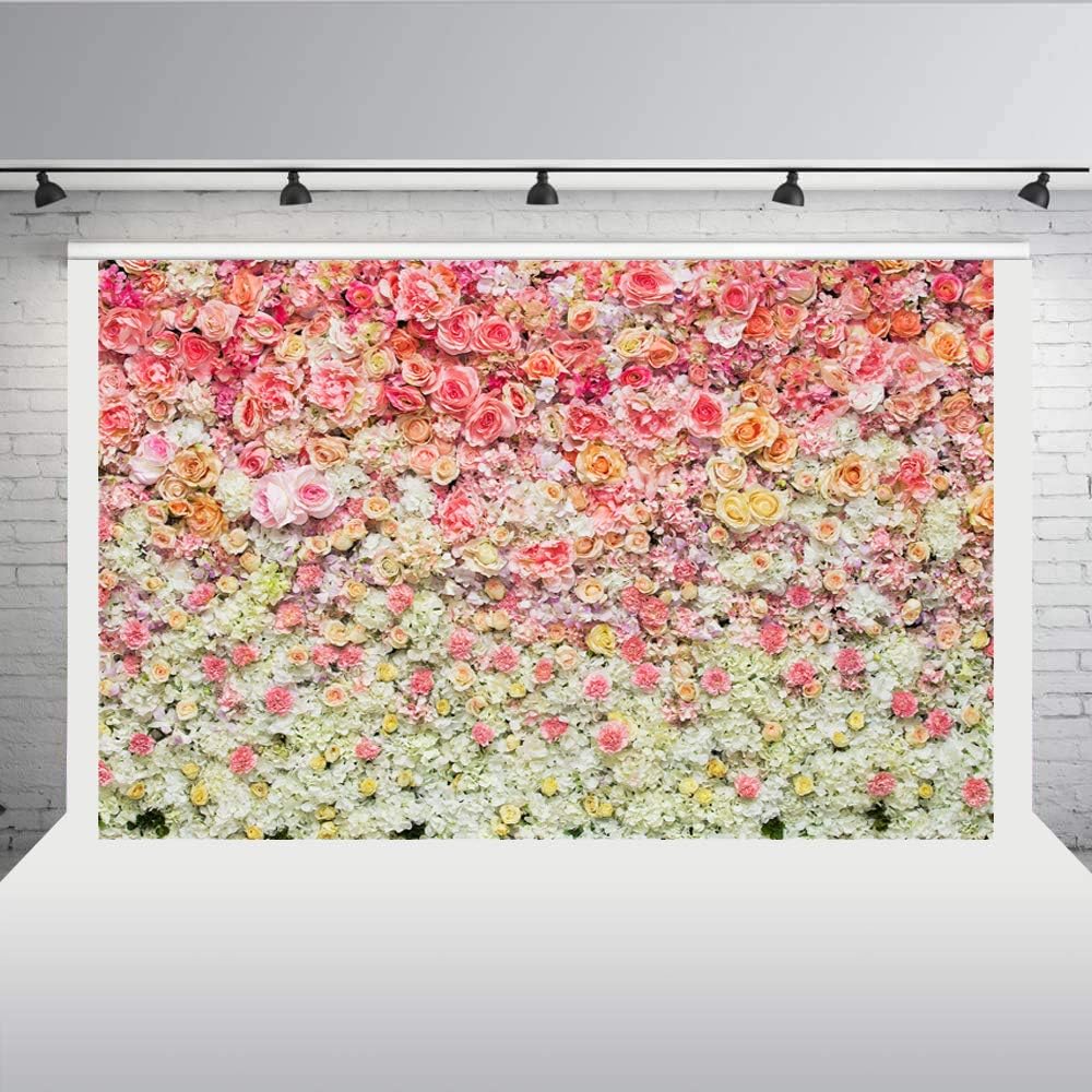 Aisnyho Photography Backdrops Flower Floral Backdrop Bridal Background for Babyshow Wedding Decoration Party Photo 7 * 5FT