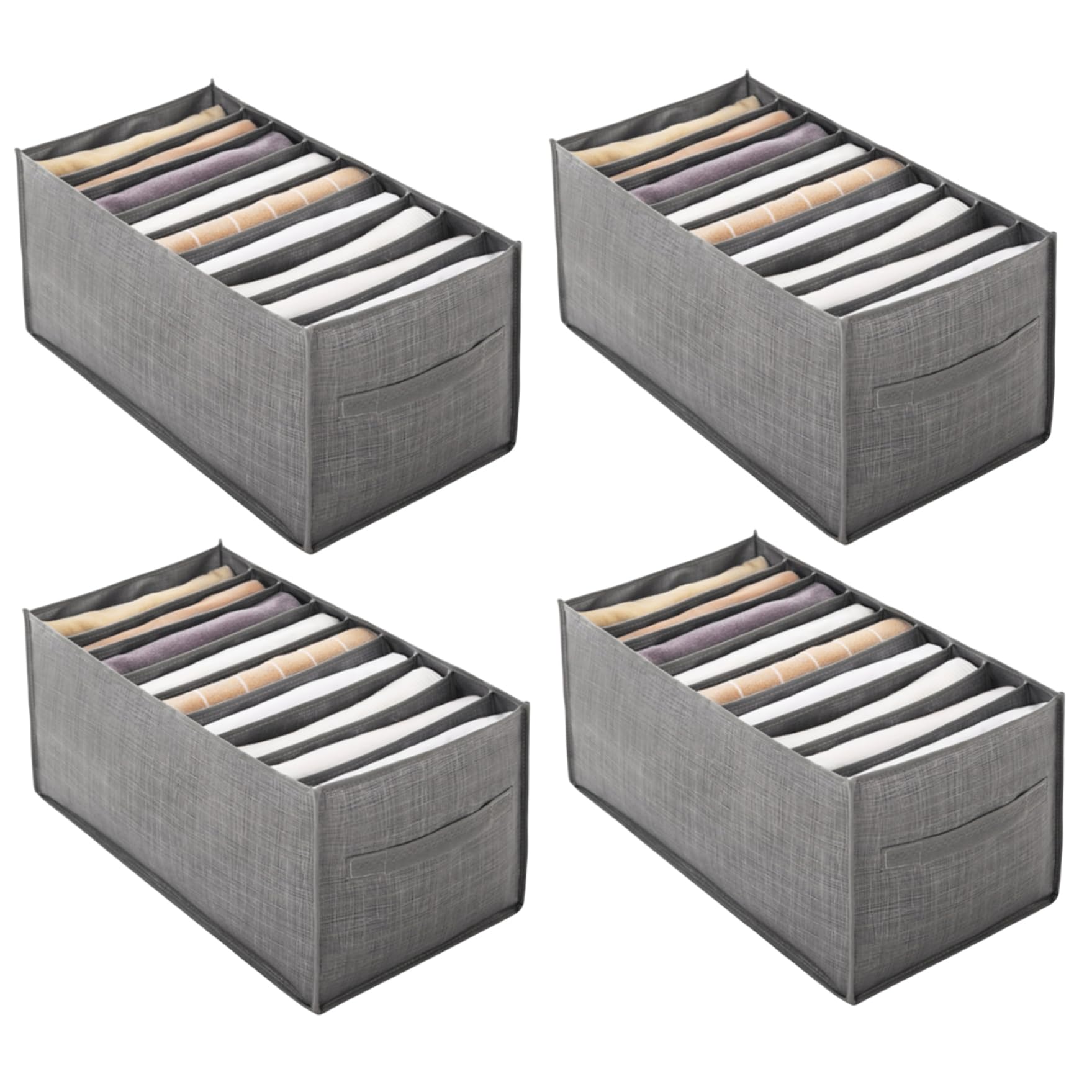 Syglawnd Clothes Drawer Organisers, Wardrobe Clothes Organizer 9 Grids Foldable Organizer Wardrobe Storage Organiser Drawer Storage Box for 4PCS, Foldable Organiser