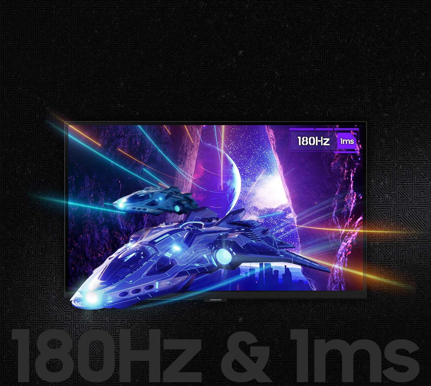 Samsung Ecran PC Odyssey G50D 32’’ 180Hz, 1ms, Dalle Fast IPS, Résolution QHD:2560x1440, Contraste 1000:1, AMD FreeSync, Auto Source Switch +, HDR400, Pied ajustable, DisplayPort, HDMI, LS32DG502EUXEN