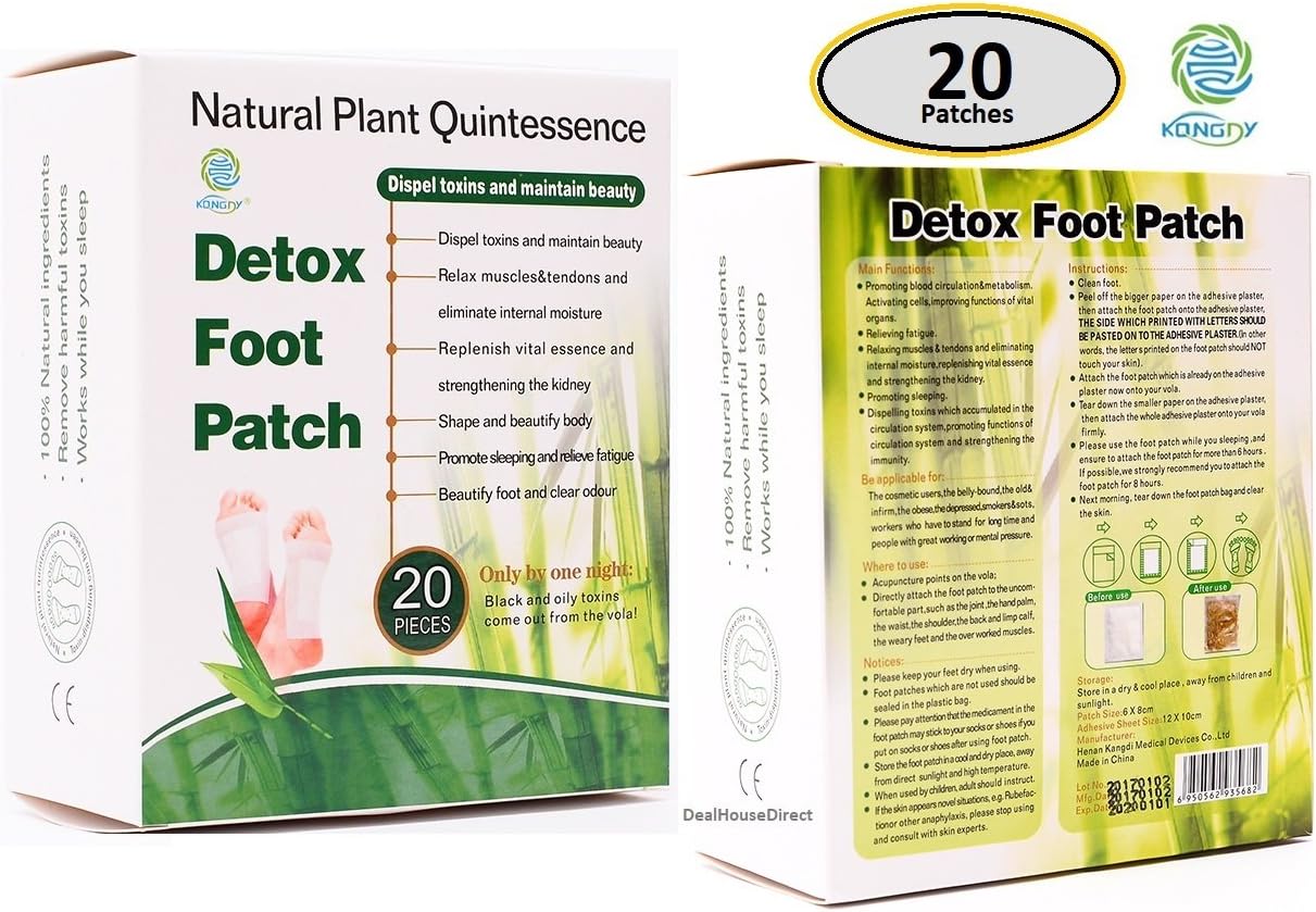 Pure Herbal Detox Foot Care Patches with Essential Natural Oil Bamboo Vinegar Detox Foot Patch Beauty Slimming Sleeping aid Pad (Bamboo)