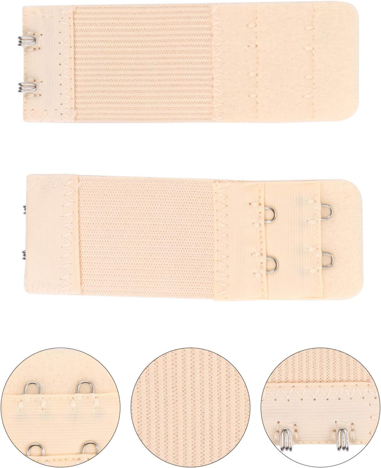 ibasenice 60pcs Adjustable Buckle for Women Hooks Rows Elastic Band Comfortable Extension Straps Skin Color for Tight Bras