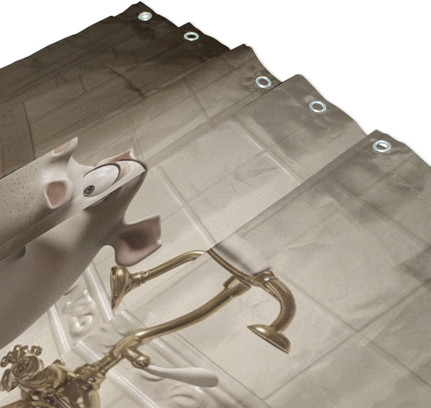 66x72 Inch Fabric Waterproof Bathroom Shower Curtain Sets with Hook Cartoon Hippo Retro Bathtub Polyester Resistant Washable Tub Curtain Liner for Stall Shower