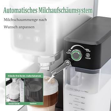 Espresso Machine 20 Bar Touchscreen Espresso Maker with Automatic Milk Frother for Cappuccino Latte Expresso Coffee Machine for Home with Dual Heating System and Dual Pump