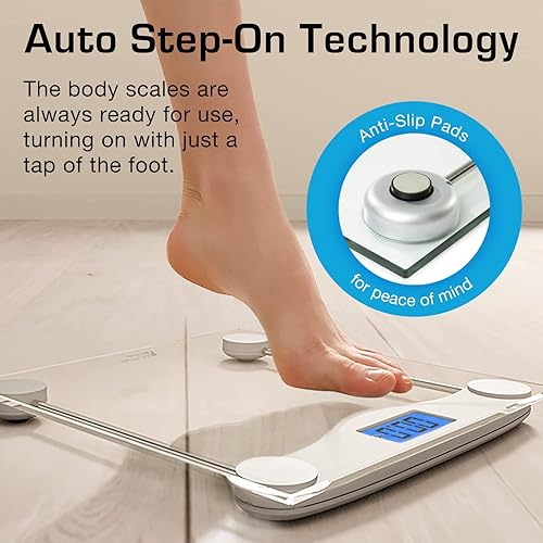 Miniatura 7 de Active Era Digital Body Weight Scale - Ultra Slim High Precision Bathroom Scale with Tempered Glass, Step-on Technology and Backlit Display - Body