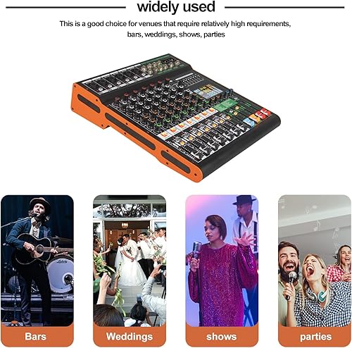 Miniatura 8 de Depusheng Mezclador de audio DJ profesional TG8 entrada de 8 canales y salida de grupo dual con chip de reverberación dps de 99 bits grabación USB