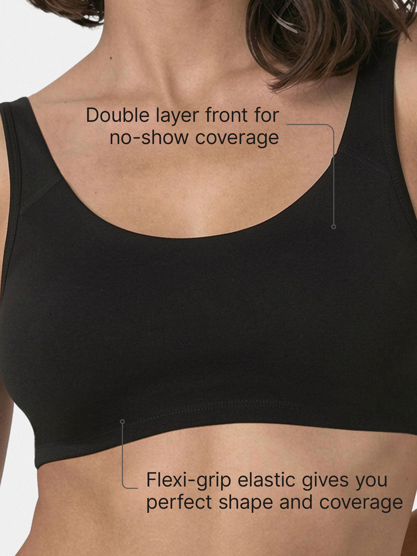 Enamor SB06 Low Impact Bra - Non-Padded, Wirefree & High Coverage Black 3