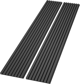 Acoustic Wood Wall Panels, 94.49 x 12.6 Soundproof Wall Panels, Wood Slat Wall Panels for Wall Decor Black