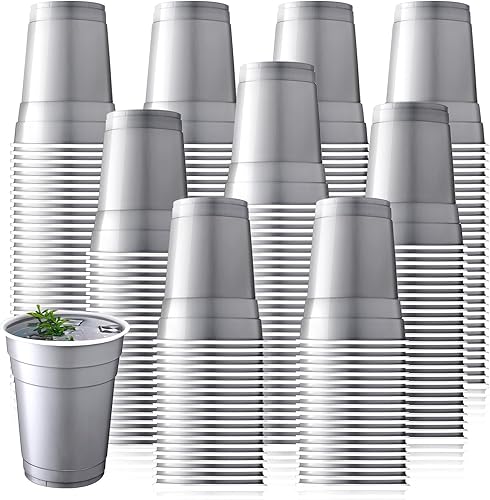 Dandat 200 vasos desechables de plástico de 18 onzas a granel a granel grandes vasos para bebidas fríascalientes, recipientes desechables para