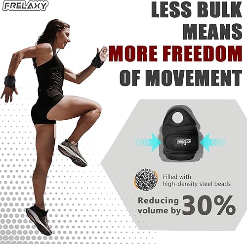 Miniatura 4 de Frelaxy Pesas de muñeca con trabillas para el pulgar para hombres y mujeres, 1 libra, 2, 2 libras, 2 libras, 3 libras, 2 pesas de tobillo, guantes