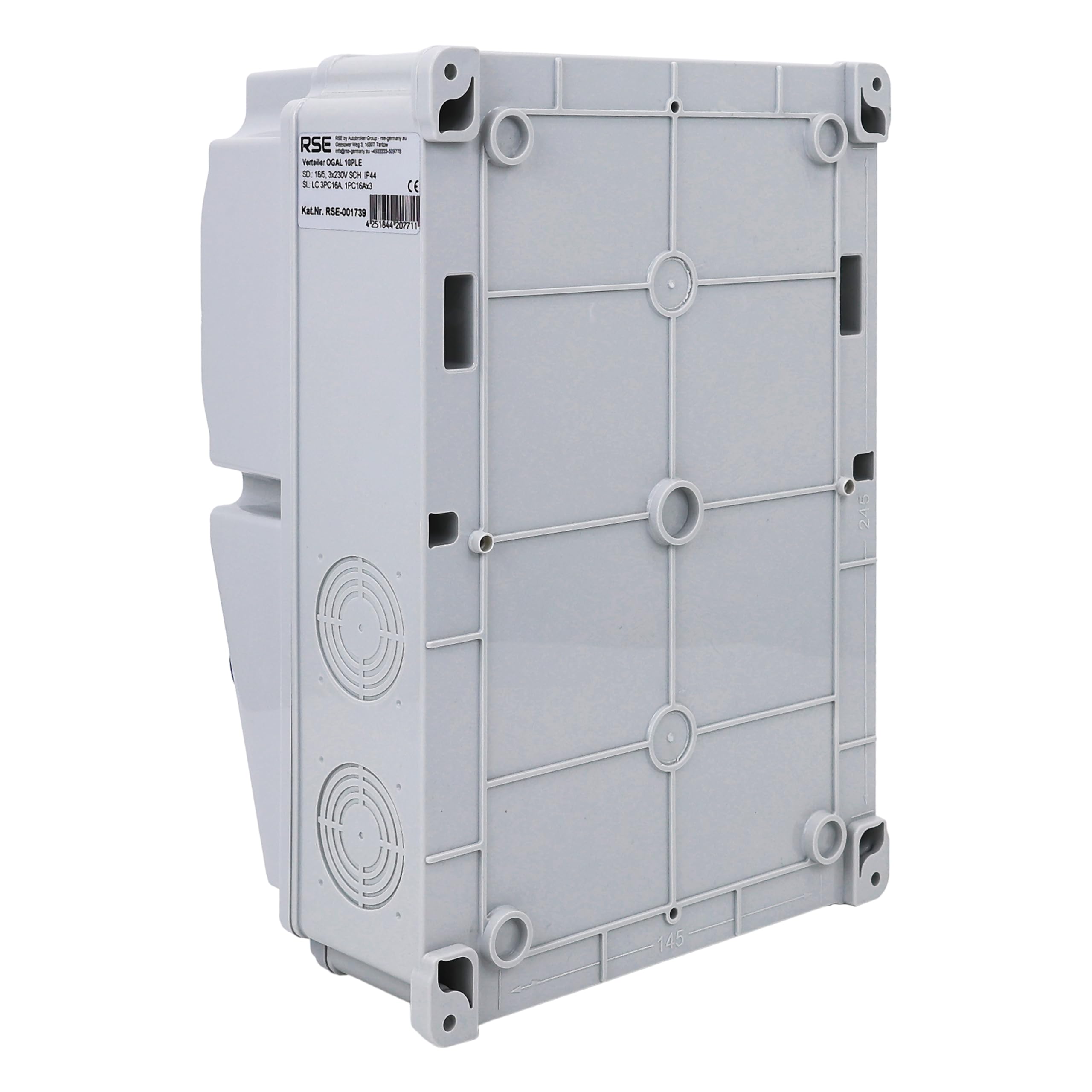 Distribuidor de corriente de pared completo con cable 32 A 16 A 230 V con enchufe CEE IP65, 6. 1 x 32 a 3 x 230 V con LS+FI