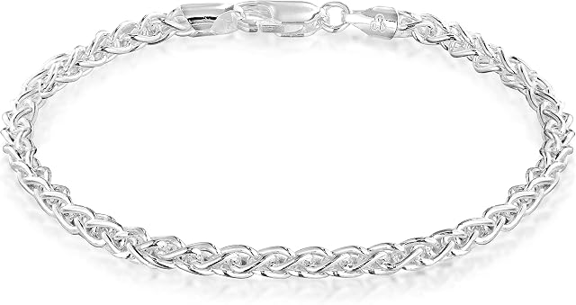 Tuscany Silver Women's Sterling Silver 3.5 mm Spiga Chain Bracelet