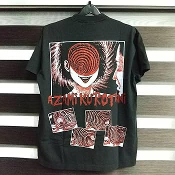 伊藤潤二【うずまき】黒谷あざみ アニメtシャツ ホラー漫画 両面プリント 古着L 伊藤潤二 / うずまき 黒谷あざみ Tシャツ | craif
