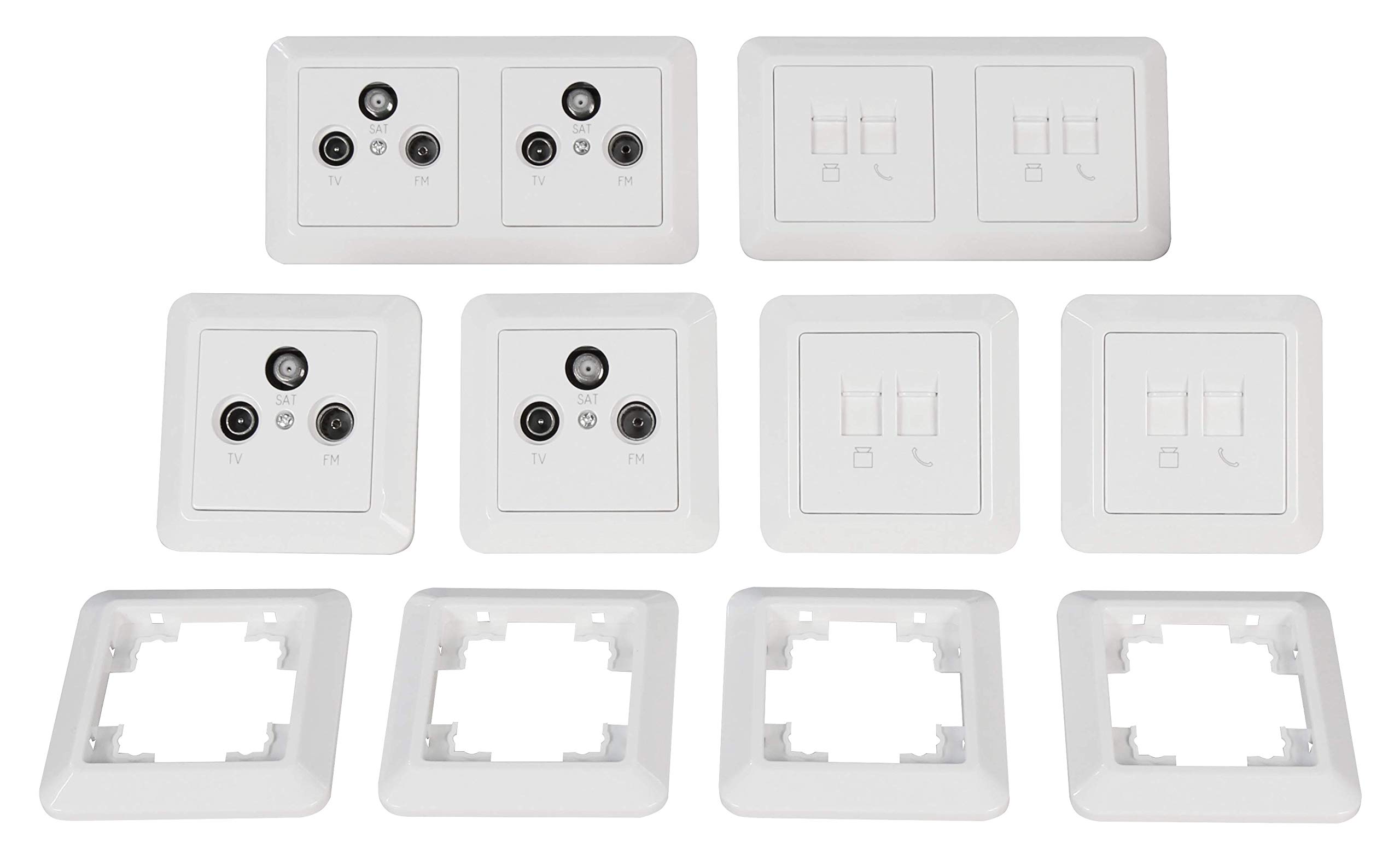 MC POWER 1534716 McPower CUP zestaw gniazd wtykowych na ścianę z zabezpieczeniem przed dziećmi | Multimedia | 18-częściowy | biały