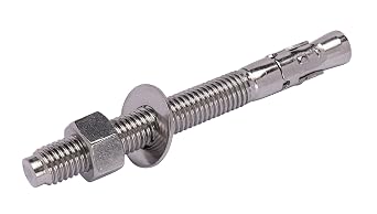 Bolt Dropper 1/2 X 5-1/2 Wedge Anchor (5pc), 18-8 Stainless Steel Corrosion Resistant Commercial Grade Washers and Nuts Included Choose Size