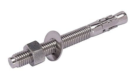 Bolt Dropper 1/2 X 5-1/2 Wedge Anchor (5pc), 18-8 Stainless Steel Corrosion Resistant Commercial Grade Washers and Nuts Included Choose Size