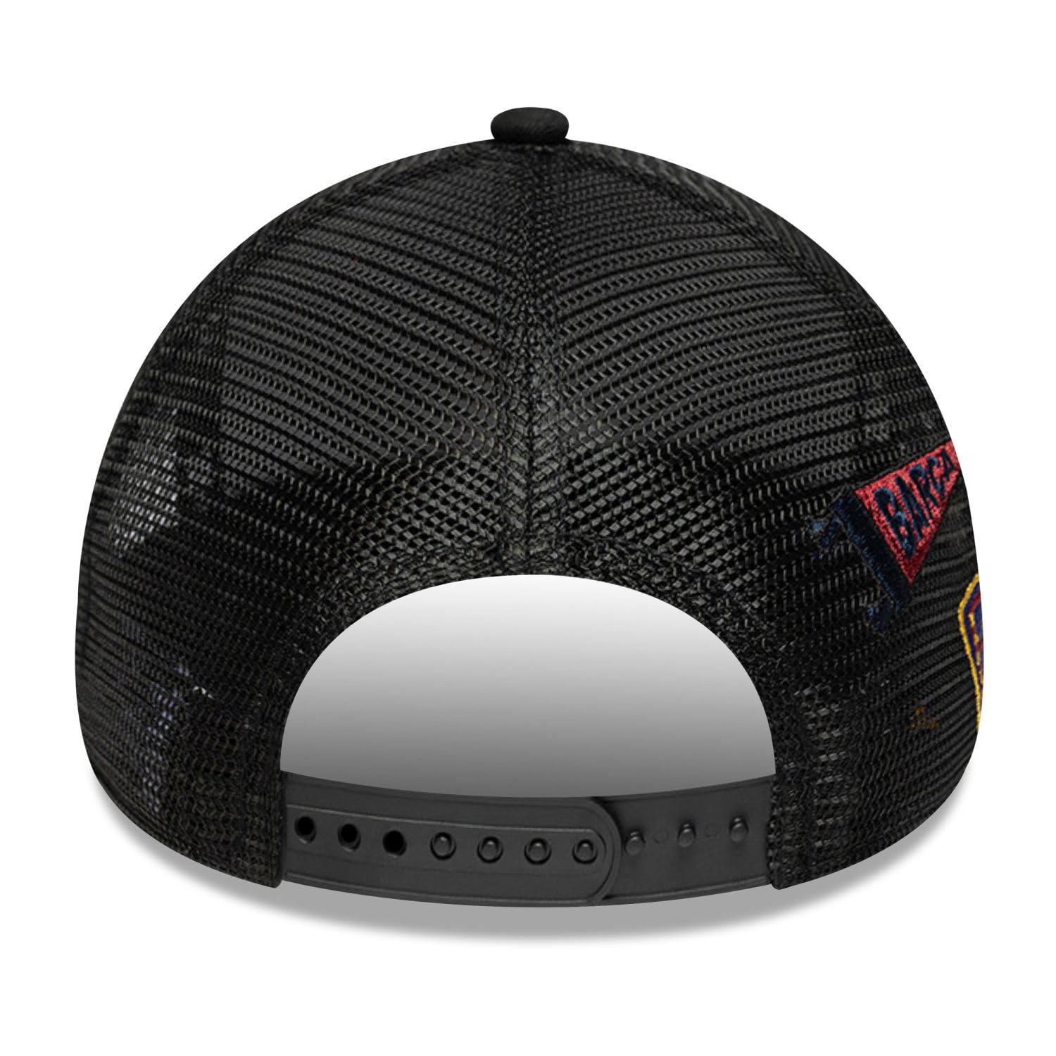 FC Barcelona Football Club, Merchandising ufficiale 2026, berretto da baseball con logo Core Patch A-Frame Trucker, regolabile, nero