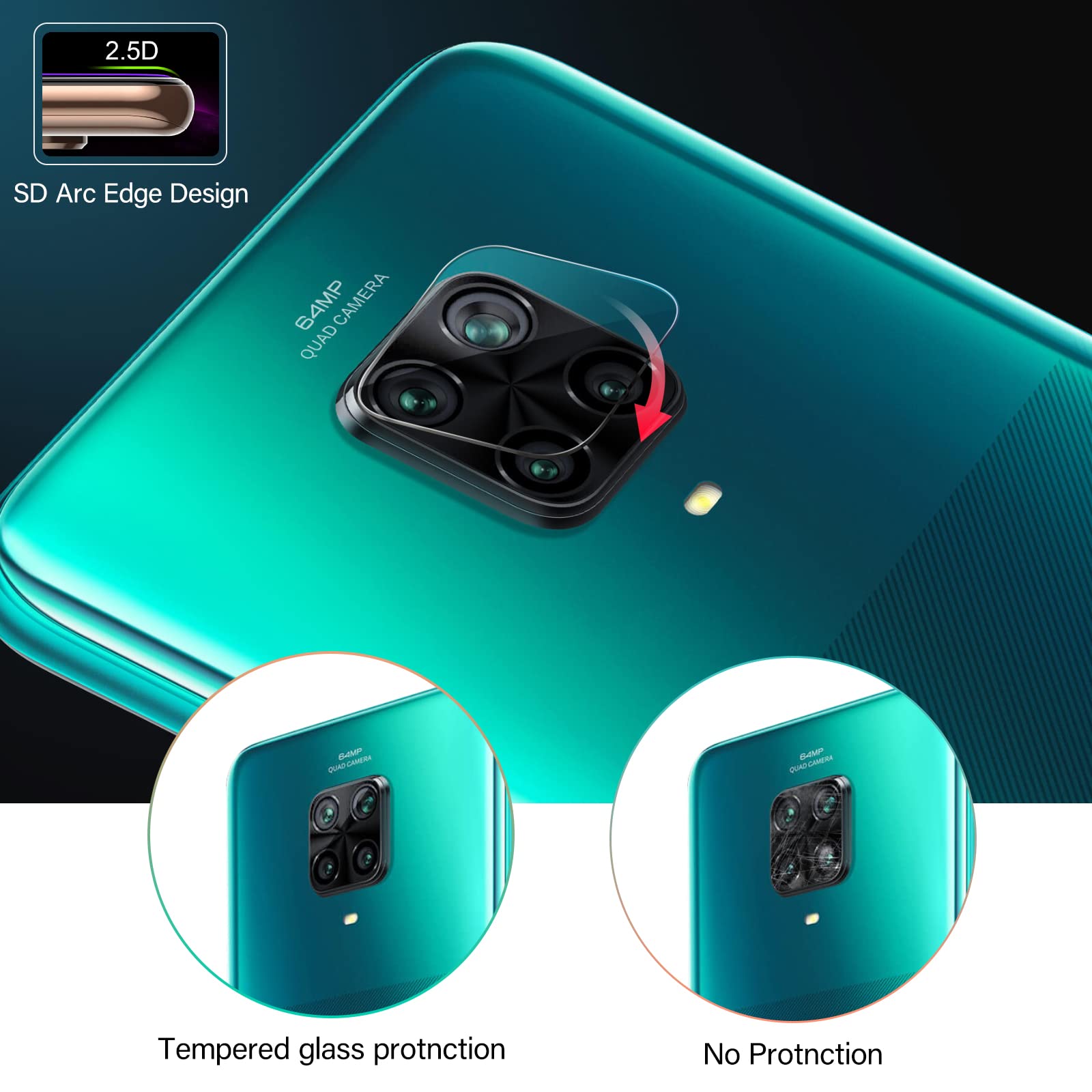 Pellicola protettiva in vetro temperato trasparente Avizar per Xiaomi Redmi Note 9 Pellicola protettiva in vetro temperato trasparente Avizar per Xiaomi Redmi Note 9