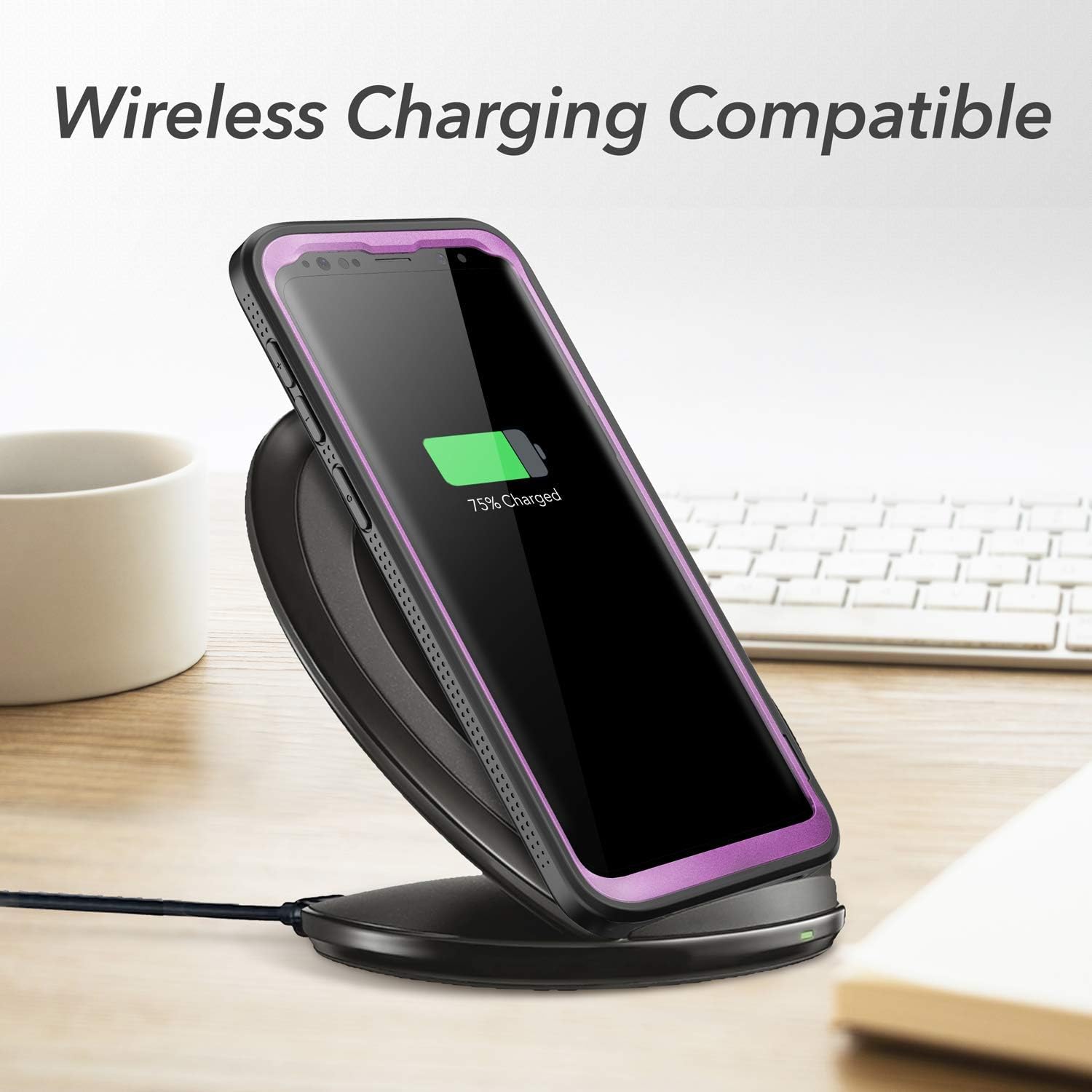 YOUMAKER Galaxy S9 Case,Metallic Purple with Built-in Screen Protector Heavy Duty Protection Shockproof Slim Fit Full Body Case Cover for Samsung Galaxy S9 5.8 inch - Purple/Black