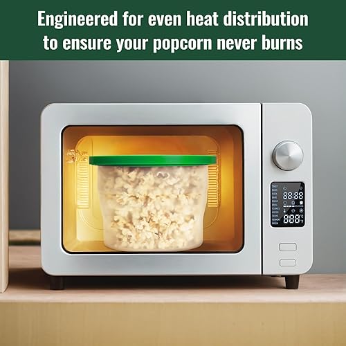Miniatura 3 de Palomitas de maíz de silicona para microondas, plegable para microondas, tazón de silicona libre de BPA con tapa, recipientes reutilizables para