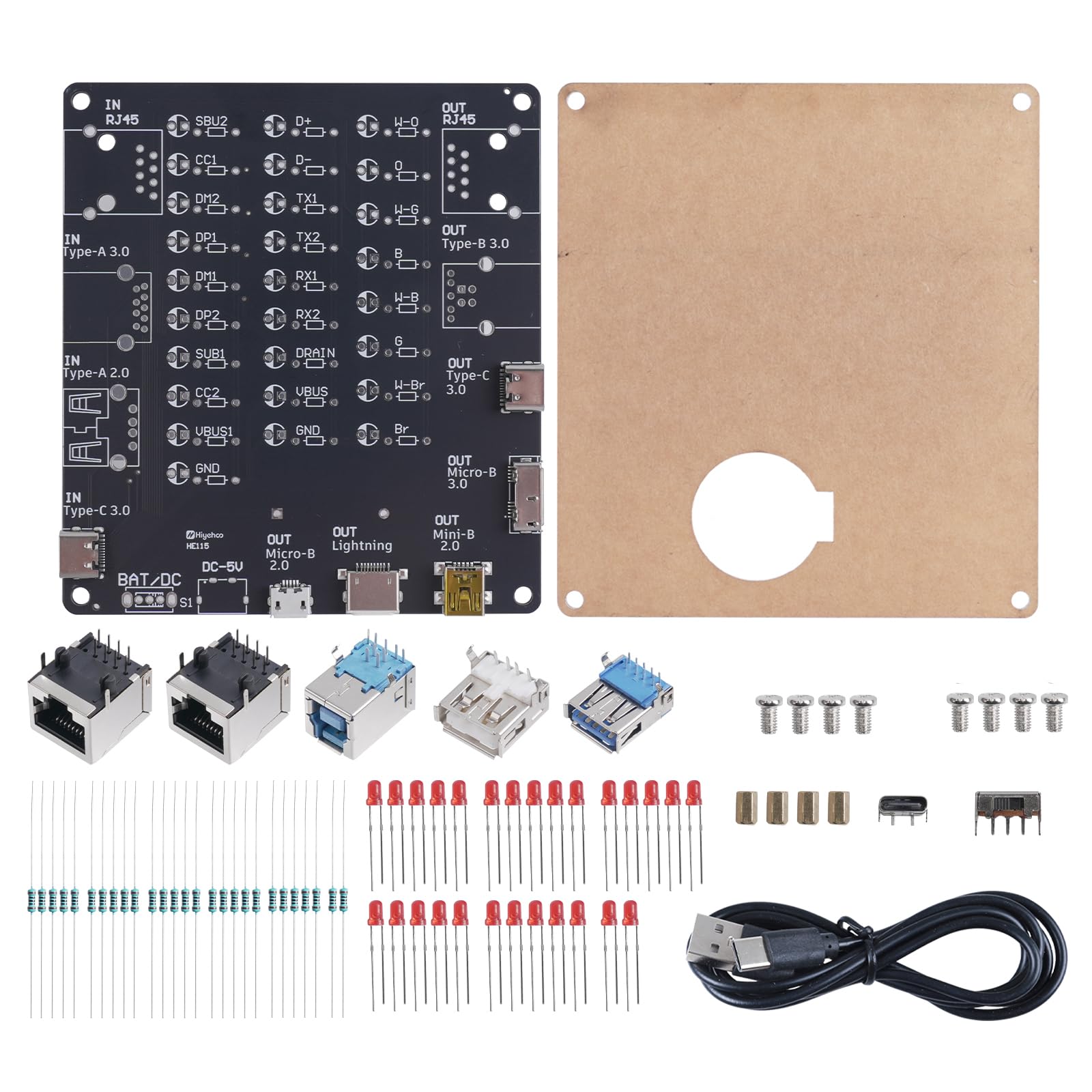 DIY Logikgatter Lötbausatz mit LED Anzeige, USB-Kabeltester Löten Bausatz