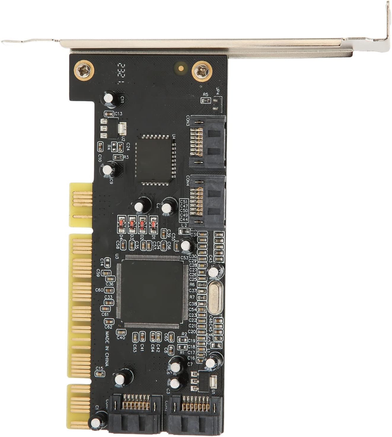 4 Port PCI SATA Controller 1.5Gbps Expansion Card for Desktop PC High Speed Data Transmission