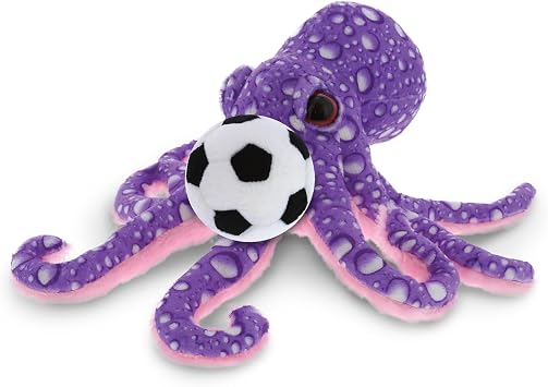 DolliBu Purple Octopus Stuffed Animal with Soccer Ball Plush - Soft Huggable Octopus, Adorable Playtime Plush Toy, Cute Wildlife Gift, Super Soft Plush Doll Animal Toy for Kids and Adults - 12 Inches
