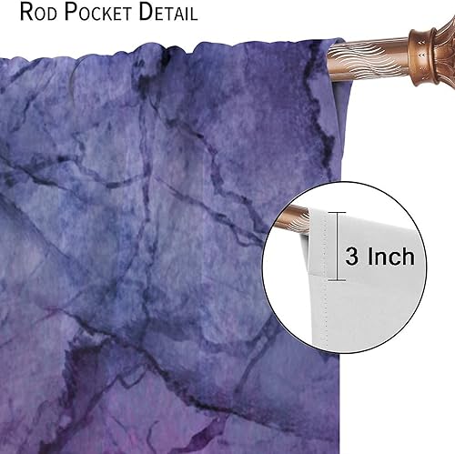 Miniatura 6 de Cortina opaca con textura de piedra abstracta de mármol, cortina de oscurecimiento con bolsillo para barra, cortina para sala de estar, cocina,