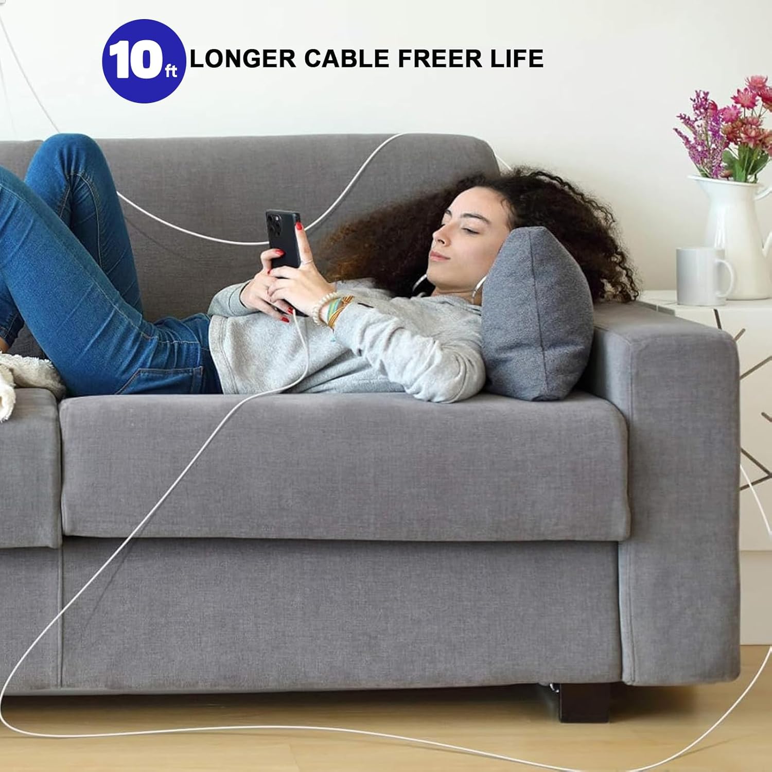 40-60W Fast USBC Charger Block iPhone 17 Fast Charging,10FT Braided Long 2Pack USBC to USBC Cable Compatible with iPhone 17/17Air/16e/16Pro/16ProMax/15Pro/ProMax,iPadPro/iPadAir,iPadmini,iPad,AirPods