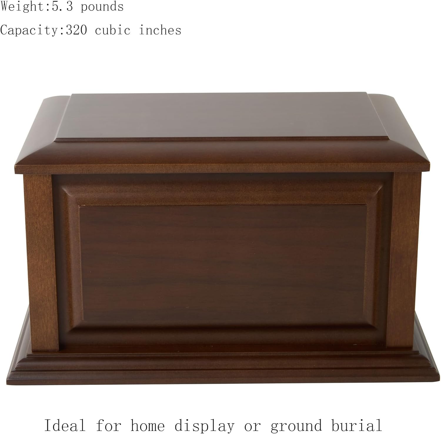handcrafted extra large wooden funeral cremation urn box for adult human ashes up to 320lbs light black x-large