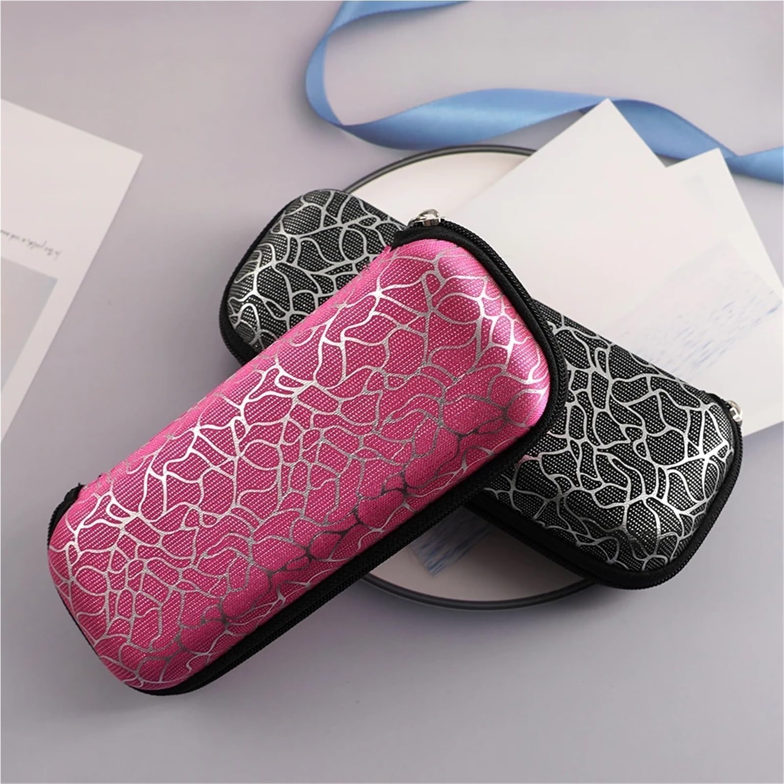 Estuche for gafas con cremallera Unisex, caja for, contenedores de protección, accesorios for mujeres y hombres, 2 uds Para Viajes Y Vacaciones