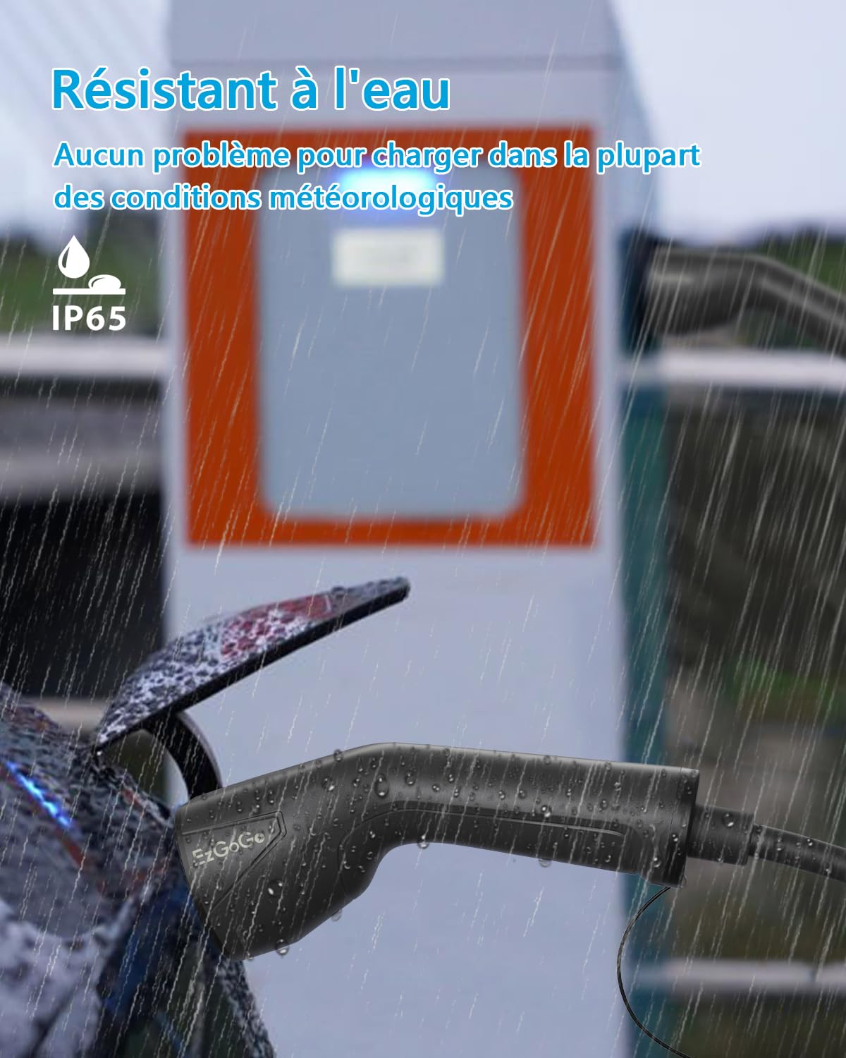 EzGoGo Type 2 Câble Recharge Voiture Electrique, 22kW / 32A / Triphasé / 5 mètres/Mode 3, Câble de Charge Rapide Hybride Plug-in pour Véhicule Électrique de Type 2